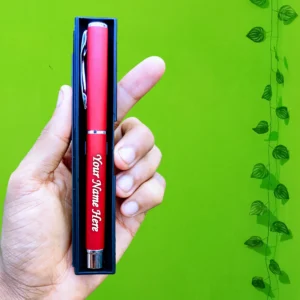 Personalised Luxury Maroon Pen with Silver Clip