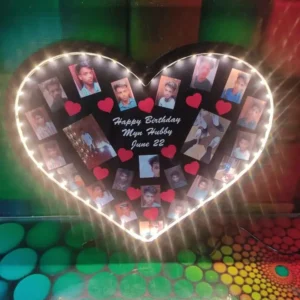 Personalised Heart Shape Frame with LED Light
