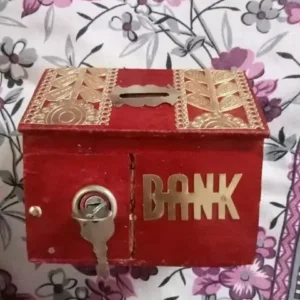 Wooden Money Bank Maroon Colour