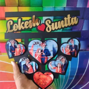 Customised Heart Shape Cut out Photo Frame