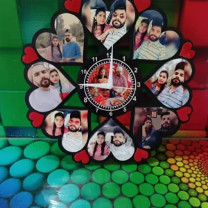 Customized Acrylic Wall Clock Round with Heart Shape