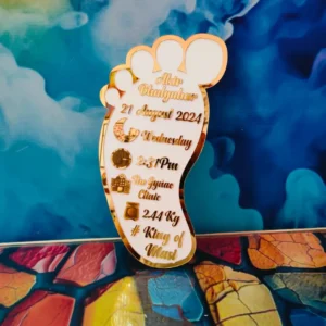 Personalised Baby Birth Acrylic Feet Frame