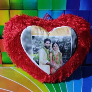 Personalised Fur Cushion Heart Shape