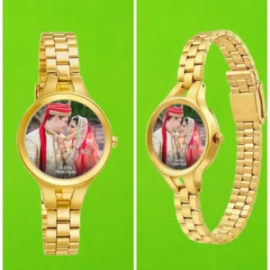 Personalised Couple Wrist Watch Golden Colour