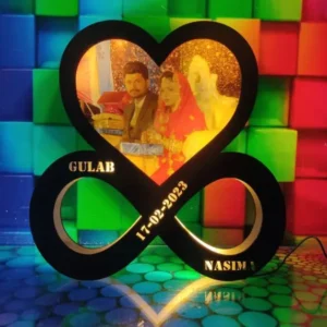 Personalized infinity LED Photo Wooden Frame