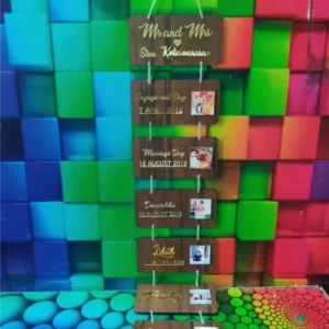 7 Photo Hanging Wooden Name with Photo Plate