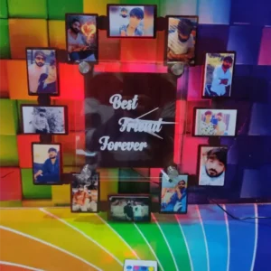 Personalised Heart Shape Glass Acrylic Wall Clock with LED Light Copy