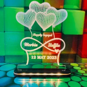 Customised Acrylic LED Table Lamp with Heart Baloon