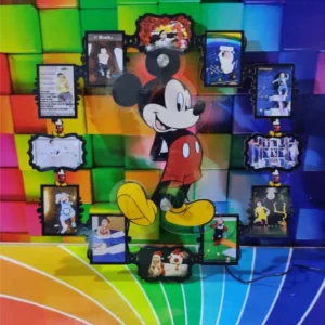 Customised Cartoon Glass Acrylic Wall Clock with LED Light