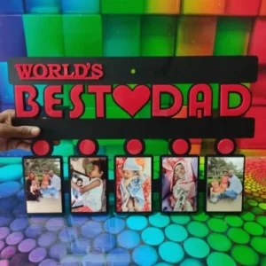 Customised Best Dad Wooden Photo Frame