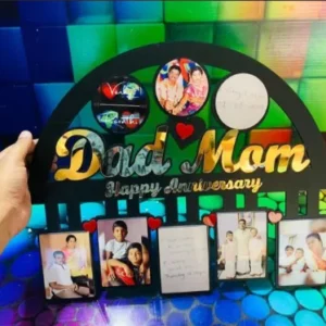 Personalised Wooden Dad Mom Cut out Photo Frame