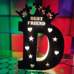 Personalized LED Single Name Letter Wooden Frame