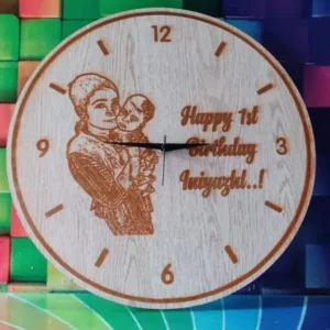 Personalized Wooden Wall Clock Round Shape Copy