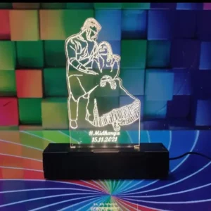 Customized Couple Standy Acrylic LED Table Lamp