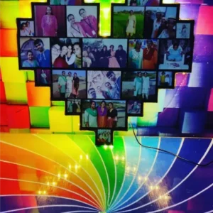 Personalized LED Heart Shape Wooden Photo Frame