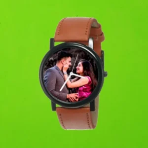 Personalised Men's Wrist Watch Brown Colour