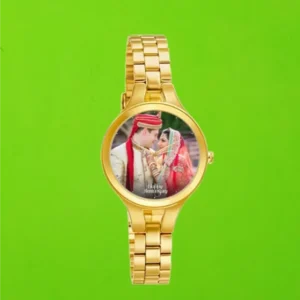 Personalised Men's Wrist Watch Golden Colour