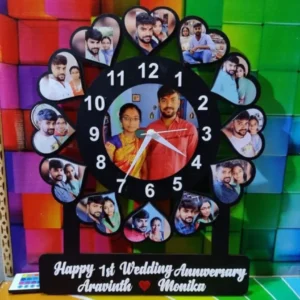 Customised Couple Frame Wooden Wall Clock