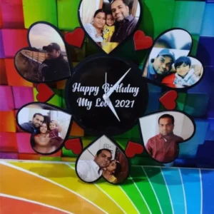 Personalised Acrylic Wall Clock Heart Shape Frame