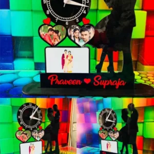 Personalised Couple Frame Wooden Wall Clock