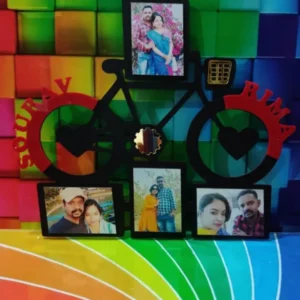 Persoonalised Wooden Cycle Photo Frame