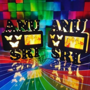 Personalized Couple Name Letter LED Wooden Frame