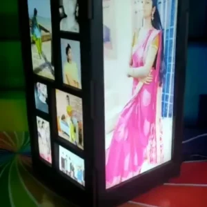 Personalised Rotational LED Cuboid Lamp with Collage 2