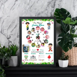 Clock Design Baby Birth Photo Frame 29