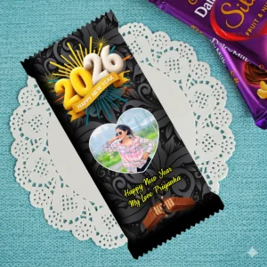 Customised Happy New Year Chocolate Black