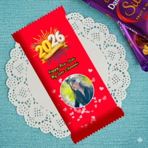 Customised Happy New Year Chocolate Red