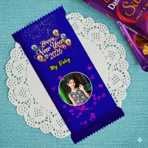 Customised Happy New Year Chocolate Blue
