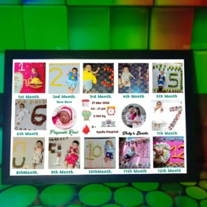 Personalized 12 Month Baby Photo Frame with Birth Details | Custom Baby Memory Frame India
