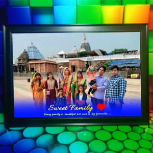 Family Photo Frame at Puri Jagannath Temple / Konark Sun Temple | Personalized Spiritual Gift with Name and Date