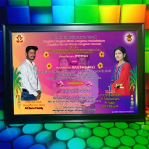 Trending Wedding Card Photo Frame with Name and Date | Personalized Wedding Invitation Frame Gift