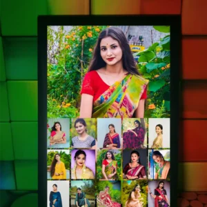 Custom 16 Photo Collage Frame | Personalized Photo Grid Frame for Birthday and Anniversary