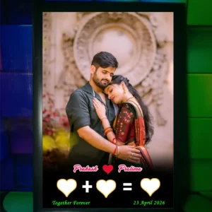 Custom Photo Frame with Thumbprint, Name and Date | Personalized Couple Gift for Wedding, Anniversary, and Birthday