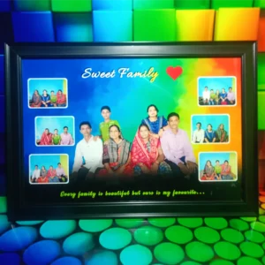 Sweet Family 7 Photo Collage Frame with Name | Personalized Family Gift for Home & Special Occasions
