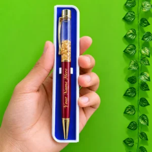 Customised Maroon Crystal Pen